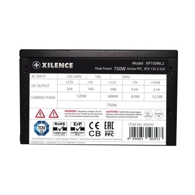 4. Zasilacz Xilence XP750R6.2 XN430 750W 20+4 pin ATX Czarny