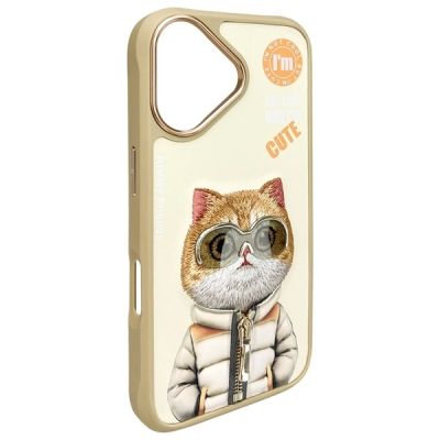 4. Etui Nimmy Cool&Cute 2.0 Cat na iPhone 16 - zielone