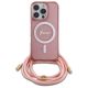 2. Etui Guess Crossbody Cord Script MagSafe na iPhone 16 Pro - różowe