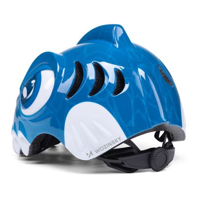 3. Kask rowerowy dziecięcy Wozinsky  motyw dinozaur 52-56 cm - niebieski