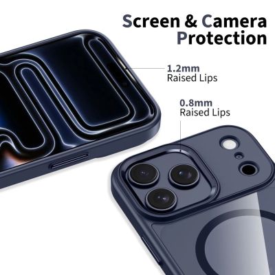 3. Etui Tech-Protect MagMat MagSafe na iPhone 17 Pro Max - przezroczysto - granatowe