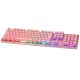Deltaco Gaming GAM-021-RGB-P-DE klawiatura USB QWERTZ Niemiecki Różowy