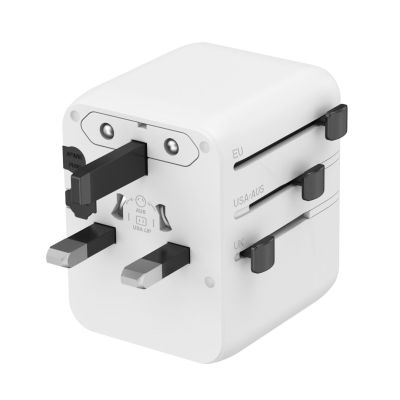 6. GEMBIRD UNIWERSALNY ADAPTER PODRÓŻNY 20 W, BIAŁY