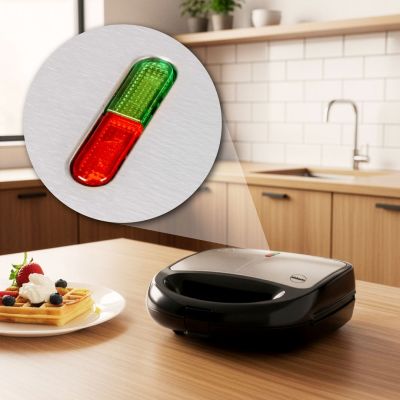 10. ELDOM OPIEKACZ WIELOFUNKCYJNY 5 IN 1 ST250 850W WYMIENNE PŁYTY: SANDWICH, GRILL, GOFRY, ORZESZKI, MINI PĄCZKI