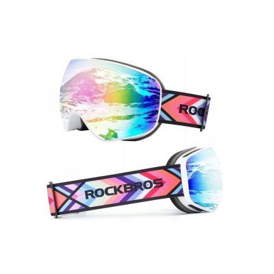 ROCKBROS gogle narciarskie dziecięce SP284 różowe