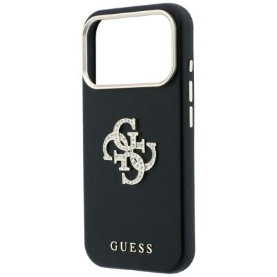 6. Etui Guess Smooth & Big Strass Logo na iPhone 18 Pro / 17 Pro - czarne