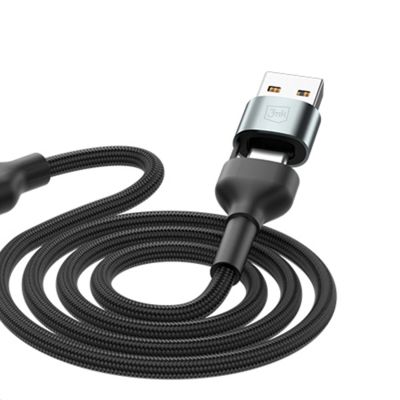 3. Kabel 3mk Hyper Cable N-SERIES 6 in 1 USB-C / USB-A to USB-C / Lightning / Micro 1.2m QC 3.0 9V / 2A 18W - czarny
