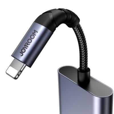 6. Adapter DAC 2w1 Joyroom SY-L01 Lightning do Lightning / mini jack 3.5 mm - czarny
