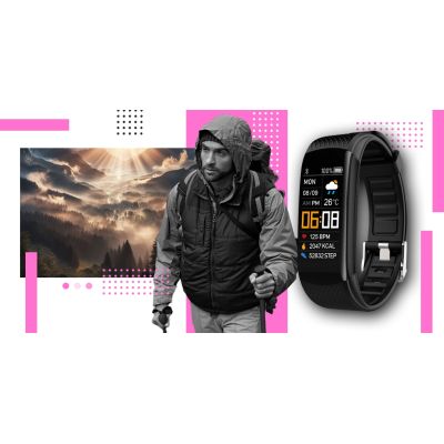 10. Smartwatch GIEWONT Czarno Różowy 2 Paski GW200-4