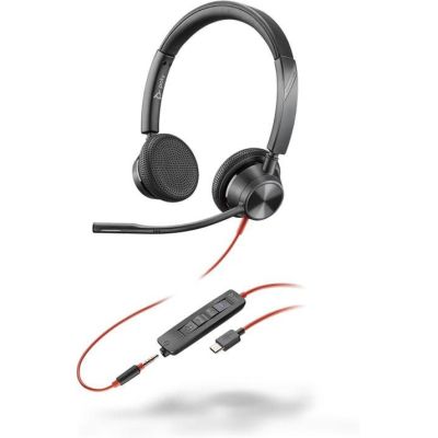 78. Słuchawki Poly Blackwire 3325 Stereo MS Teams Certified USB-C Headset +3.5mm Plug +USB-C/A Adapter 8X222AA