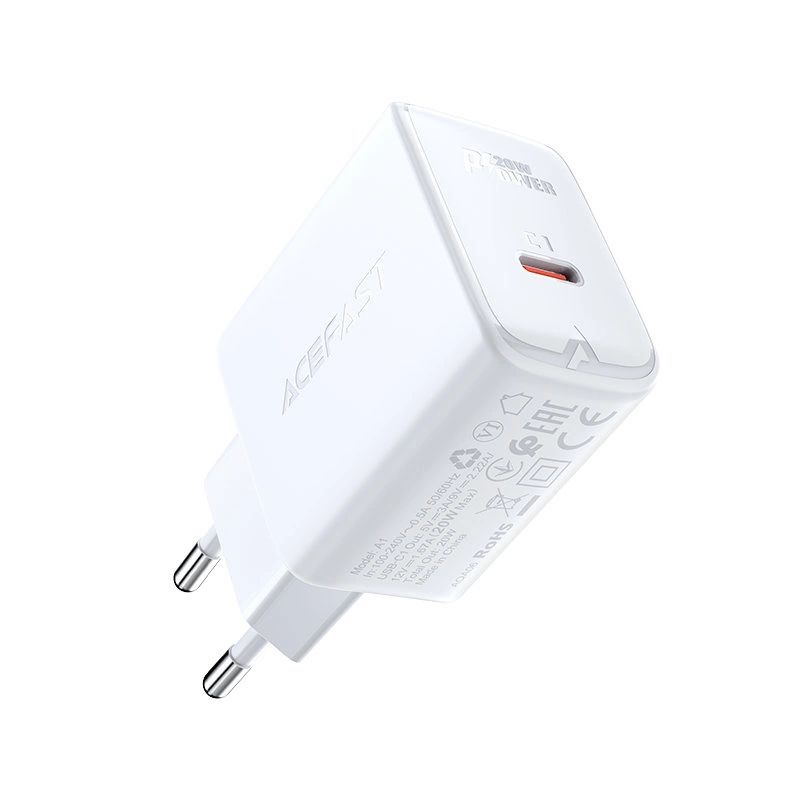 2. Acefast szybka ładowarka sieciowa USB Typ C 20W Power Delivery biały (A1 EU white)