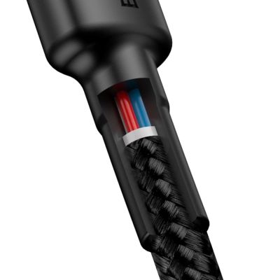 3. Kabel Baseus CATKLF-HG1 USB-C - USB-C PD QC 60W 3A 480Mb/s 2m - czarno-szary