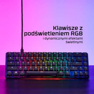 7. HyperX Alloy Origins 65 czarny / Klawiatura gamingowa / mechaniczna / HyperX czerwony / US / RGB / USB-C