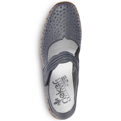 11. Półbuty skórzane Rieker W RKR139 granatowe