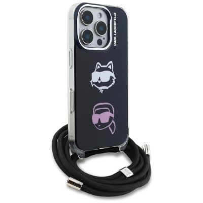 3. Etui Karl Lagerfeld IML Crossbody Karl&Choupette Head na iPhone 16 Pro Max - czarne
