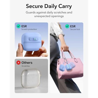 5. Etui ESR Pulse HaloLock MagSafe na Apple AirPods 4 / 5 - jasnoniebieskie