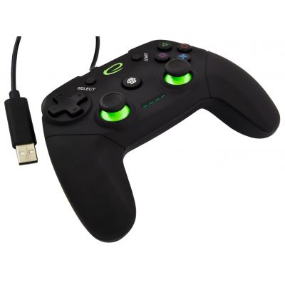 6. Gamepad Esperanza Vanquisher EGG110K (PC, PS3; kolor czarny, kolor zielony)