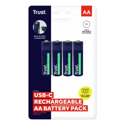 5. Baterie AA Trust USB-C RECHARGEABLE BATTERIES 4P