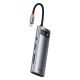 2. Baseus Metal Gleam Series multifunkcjonalny HUB USB 7w1 Typ C HDMI czytnik kart TF PD szary (WKWG020113)