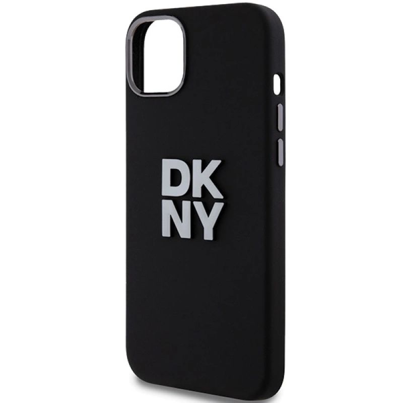 6. Etui DKNY Liquid Silicone Metal Logo na iPhone 15 Plus / 14 Plus - czarne