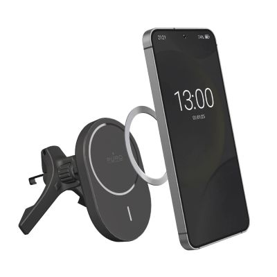 2. Uchwyt samochodowy Puro z ładowarką Qi2, kompatybilny z MagSafe - czarny