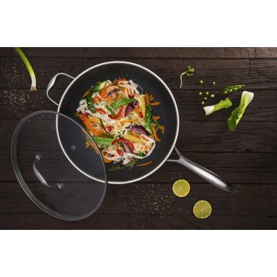 6. Wok z powłoką DIAMOND Kohersen Black Cube z pokrywką (32 cm ; 5,1l)
