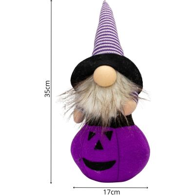 11. FIGURKA DEKORACYJNA NA DYNI 35CM LED HALLOWEEN FIOLET