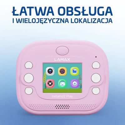 7. Aparat fotograficzny dla dzieci LAMAX InstaKid2 Play, pink