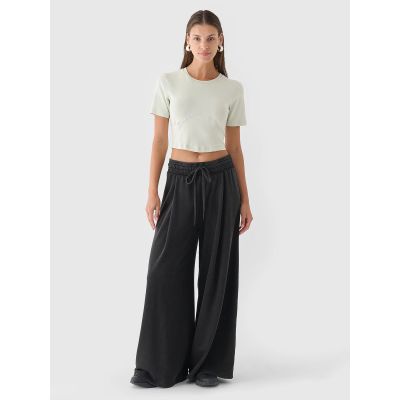 3. Crop top slim gładki damski 4F 4FRAW24TTSHF2581-47S