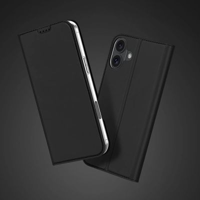 12. Etui Dux Ducis Skin Pro na iPhone 16 Plus z klapką i miejscem na kartę - czarne