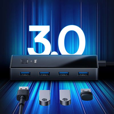 15. Hub USB-C Baseus PioneerJoy 4xUSB-A 3.0 - szary