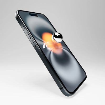 6. Szkło hybrydowe Puro Flexible Glass D3O z czarną ramką do iPhone 16 / iPhone 15 / iPhone 15 Pro