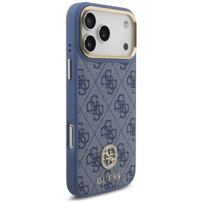4. Etui Guess 4G Strass Logo MagSafe na iPhone 18 Pro Max / 17 Pro Max - niebieskie