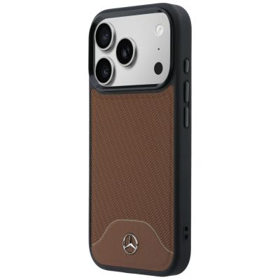 2. Etui Mercedes Leather Wood Effect and Curve MagSafe na iPhone 17 Pro Max - brązowe