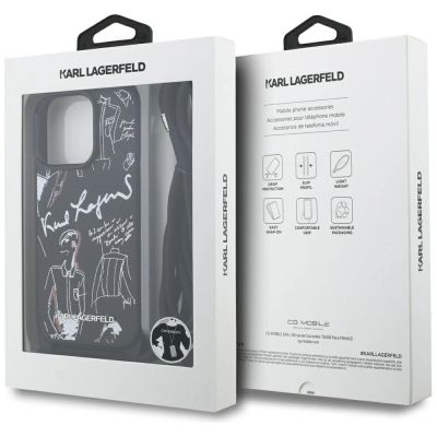 7. Etui Karl Lagerfeld Crossbody Grained Pattern & Logo do iPhone 16 Pro Max - czarne