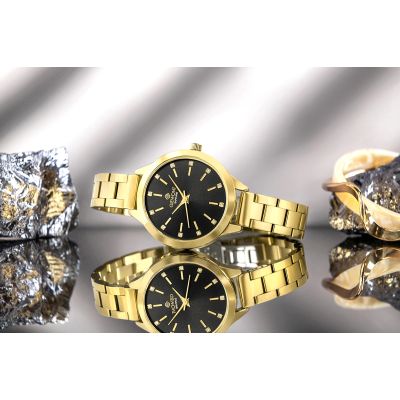 7. Zegarek Damski Giewont Sapphire Złoto Czarny GW2720-B3