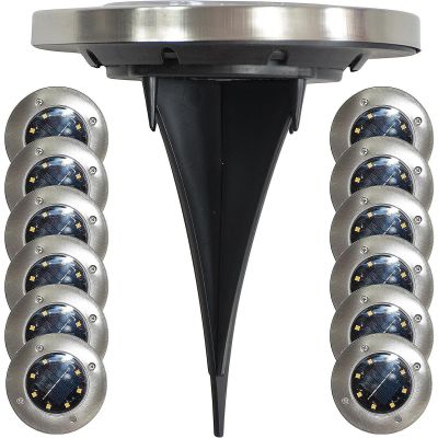 LAMPA SOLARNA 8 LED SMD DO WBICIA W PODŁOŻE KPL.12SZT