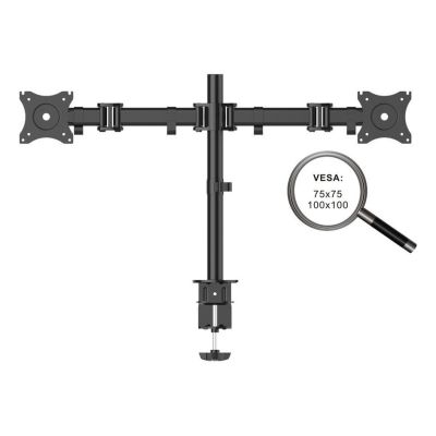 2. PureMounts PM-OFFICE-02 uchwyt / stojak do monitorów 68,6 cm (27") Biurko Czarny