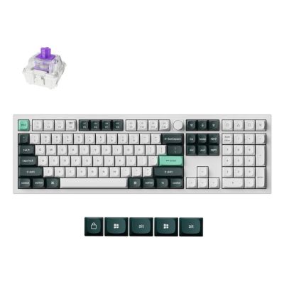 2. Keychron Q6 HE klawiatura Gaming USB + RF Wireless + Bluetooth QWERTY Ciemny Zielony, Biały