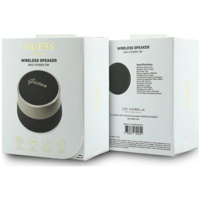 3. Głośnik Bluetooth Guess 5W Script Metal Logo - czarny