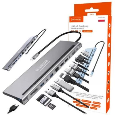 Stacja/replikator Zenwire USB-C 12w1 (BYL-2211)