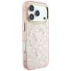 4. Etui Guess IML Leopard Glitter Triangle Logo MagSafe na iPhone 17 Pro / 18 Pro - różowe