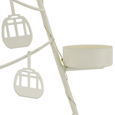 3. ŚWIECZNIK METALOWA CHOINKA LED 38CM BIAŁA