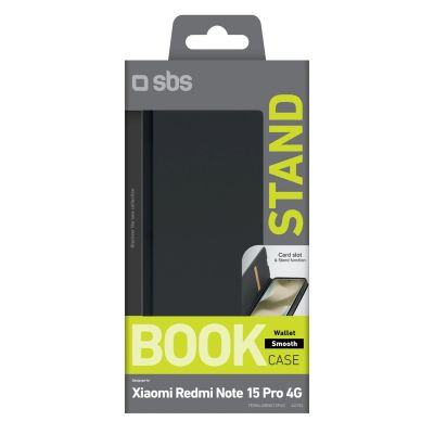 2. Etui SBS Wallet Smooth na Xiaomi Redmi Note 15 Pro 4G z klapką - czarne