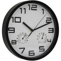 ZEGAR ŚCIENNY 25CM Z TERMOMETREM BIAŁY