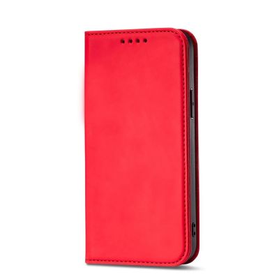 6. Magnet Card Case etui Samsung Galaxy S23 Ultra pokrowiec z klapką portfel podstawka czerwone