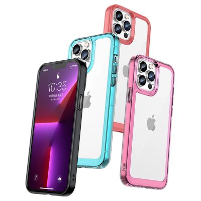 5. Outer Space Case etui do iPhone 12 Pro Max sztywny pokrowiec z żelową ramką niebieski