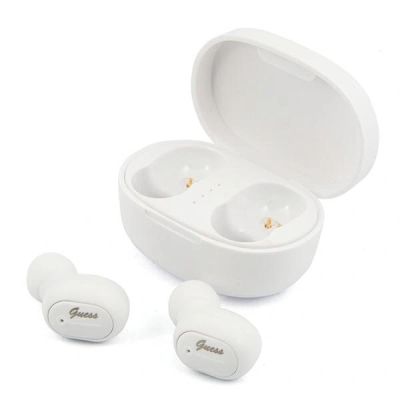 3. Słuchawki bezprzewodowe Guess Bluetooth GUTWST30WHTWS + stacja dokująca - białe