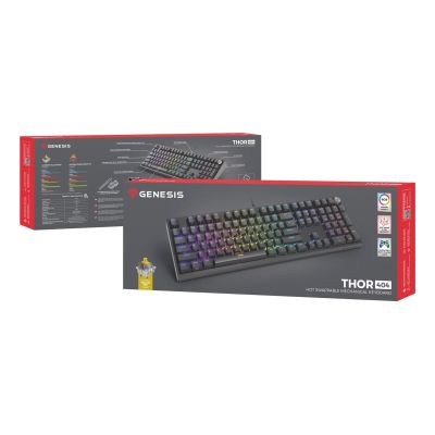 9. Klawiatura GENESIS THOR 404 USB QWERTY Angielski Czarny