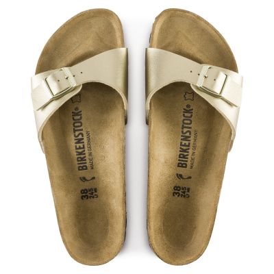 6. Klapki damskie Birkenstock Madrid Birko-Flor Gold regular szerokie złote (1016106)